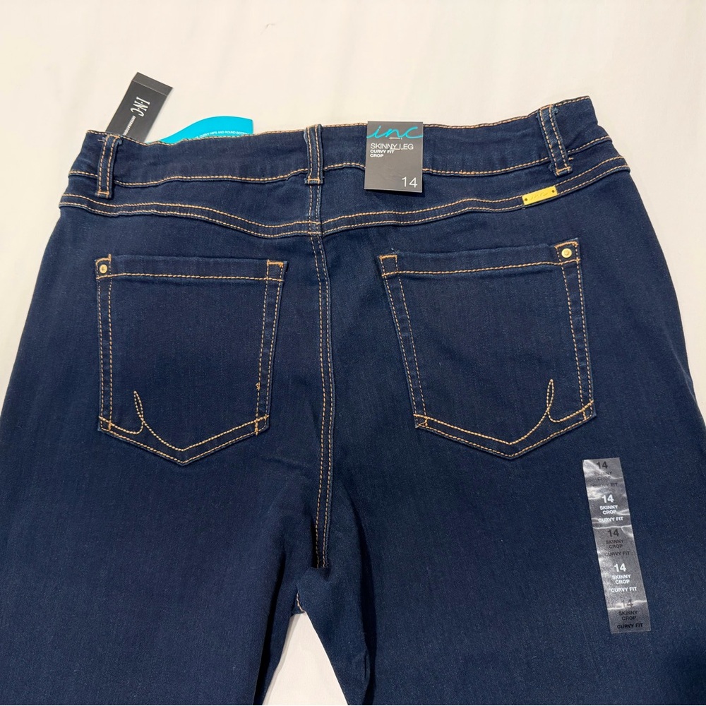 INC International Concepts Dark Blue Women's Curvy Fit Crop Denim size 14 - Picture 4 of 6